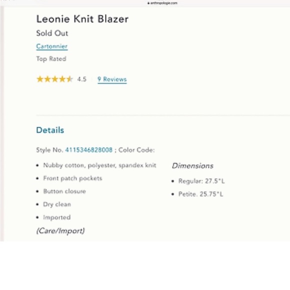 Anthropologie Cartonnier Levine Knit Blazer Black White Tweed Knit Size 10 - Picture 16 of 16